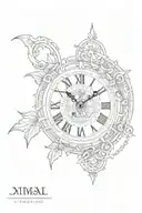 roman numeral clock tattoo design idea