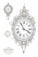 roman numeral clock tattoo design idea