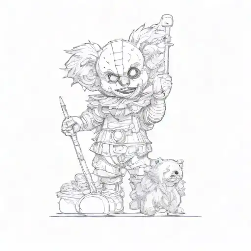 jason Voorhees cute killer teddy bear pennywise tattoo design idea