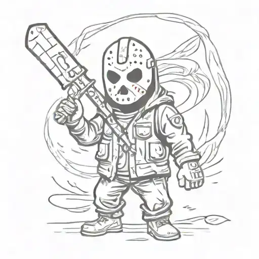 jason Voorhees cute killer horror i fear nothing  tattoo design idea