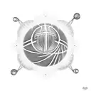 A mesmerizing blackwork tattoo of a swirling basketball surrounded by musical notes and a wine glass, representing your passions for basket, music, and wine. tattoo design idea