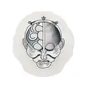 A open head showing a cerebro of a old man, a king ou emperator with a cetro in your hand tattoo design idea