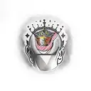 A open head showing a cerebro of a old man, a king ou emperator with a cetro in your hand tattoo design idea