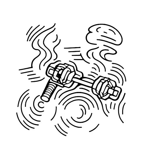 Smoke-filled dumbbell tattoo design idea