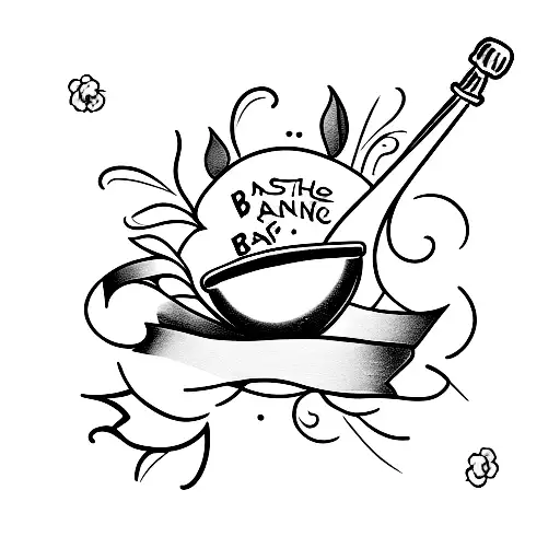 Raising The Bar  text with champagne and flowers tattoo design idea