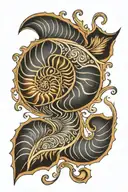 nautilus shell pattern tattoo design idea