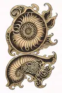 nautilus shell pattern tattoo design idea