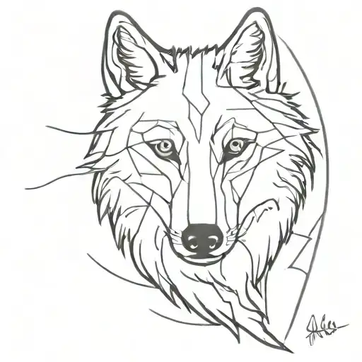 black  wolf tattoo design idea
