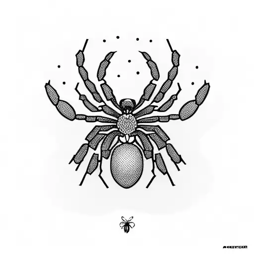 Spider with Butterfly  tattoo design idea