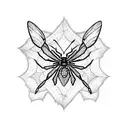 Spider with Butterfly  tattoo design idea