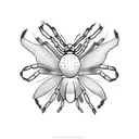 Spider with Butterfly  tattoo design idea