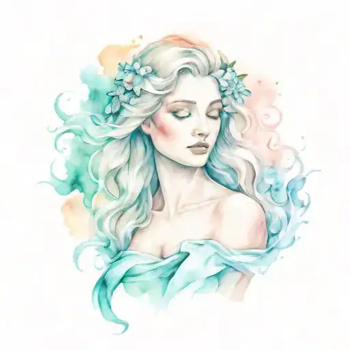 aphrodite god tattoo design idea