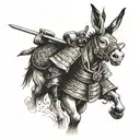 A donkey samurai warrior tattoo design idea