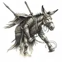 A donkey samurai warrior tattoo design idea