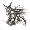 A donkey samurai warrior tattoo design idea