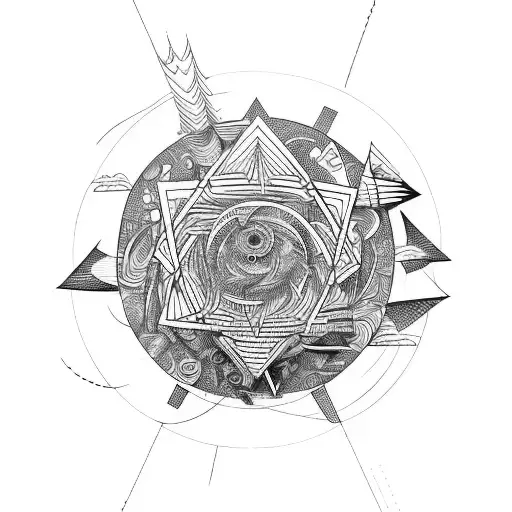 Prize for everything Balance out of extremes Nomad Lust Tornado, chaotic All at once tattoo design idea
