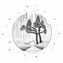 single Ponderosa Pine Tree tattoo design idea