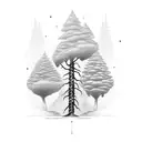 single Ponderosa Pine Tree tattoo design idea