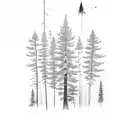 single Ponderosa Pine Tree tattoo design idea