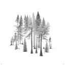 single Ponderosa Pine Tree tattoo design idea