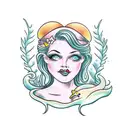 topless mermaid tattoo design idea