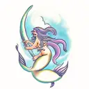 topless mermaid tattoo design idea