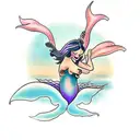 topless mermaid tattoo design idea