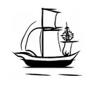 peter pan, bateau pirate, etoile de peter pan  tattoo design idea