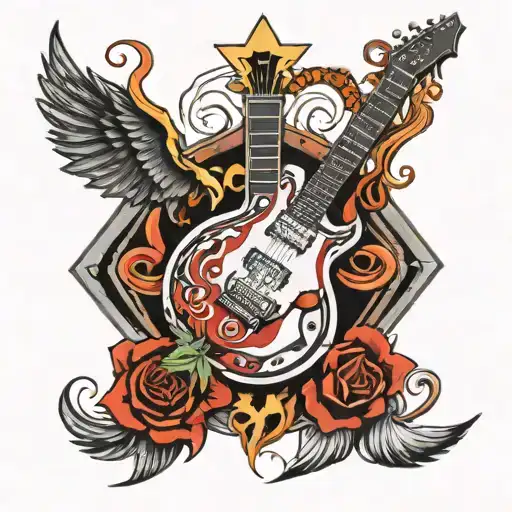 music rock n roll inspired tattoo featuring tattoo design idea