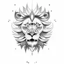 warrior lion sword and full neck throat  tattoo design idea