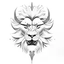 warrior lion sword and full neck throat  tattoo design idea