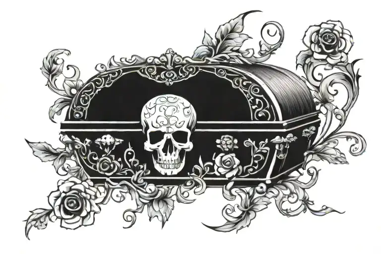 Franks casket front panel tattoo design idea