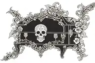 Franks casket front panel tattoo design idea