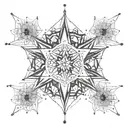 constellation snowflake heart sun bow  tattoo design idea