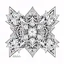 constellation snowflake heart sun bow  tattoo design idea