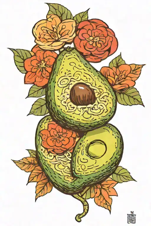 avocado tattoo design idea