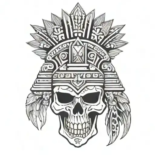 Aztec skull tattoo design idea