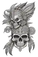 Aztec skull tattoo design idea