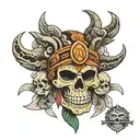 Aztec skull face tattoo design idea