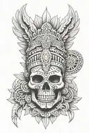 Aztec skull tattoo design idea