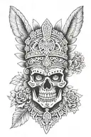 Aztec skull tattoo design idea