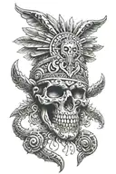 Aztec skull tattoo design idea