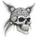 Aztec skull tattoo design idea