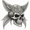 Aztec skull tattoo design idea
