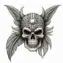 Aztec skull tattoo design idea