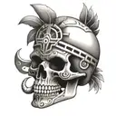 Aztec skull tattoo design idea
