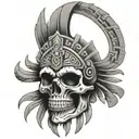 Aztec skull tattoo design idea