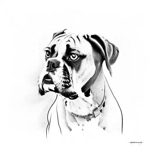 boxer dog, bigger than the whole sky tattoo design idea
