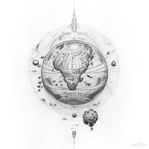 the treasure planet map on woth john silvers hand hilding it tattoo design idea