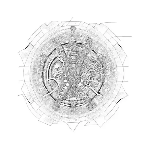 arm gwometric pattern archaeology inspired tattoo design idea